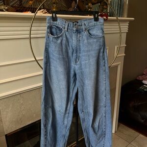 Light Blue Denim Barrel Jeans